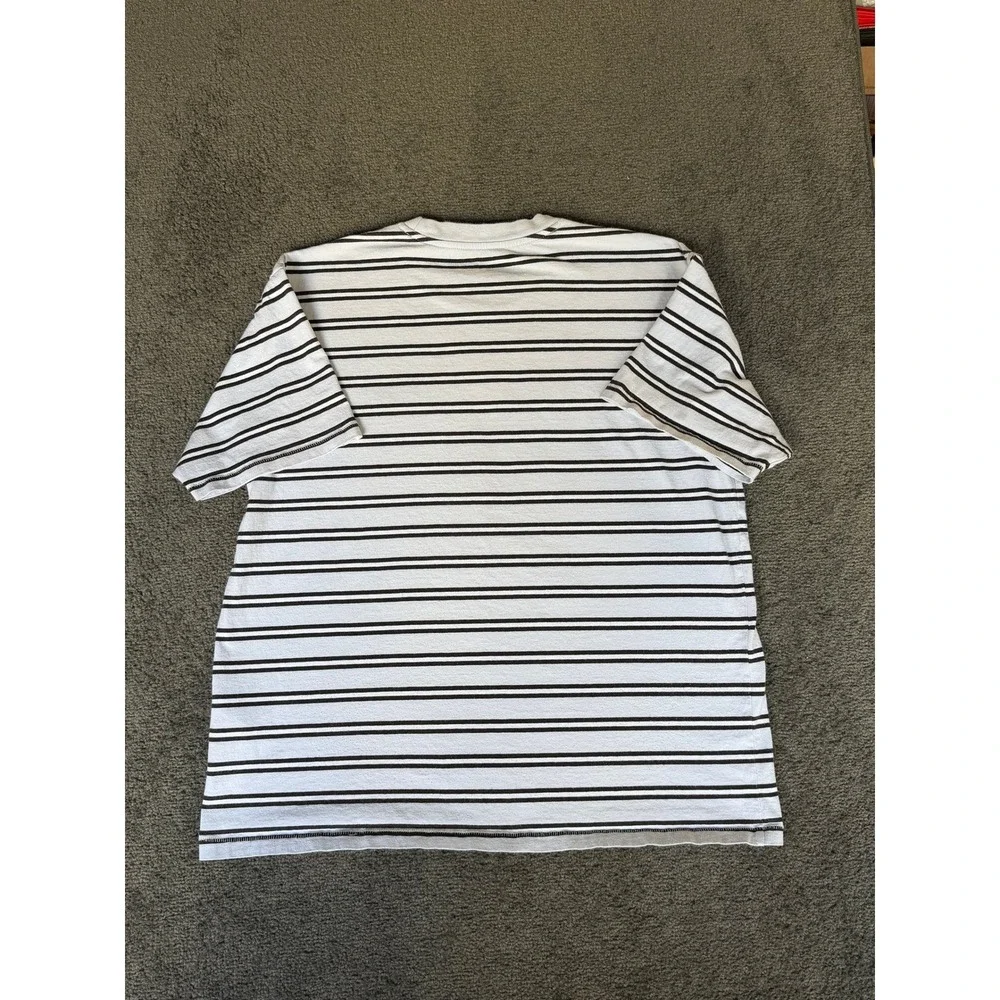 Levis Vintage Fit Striped T-Shirt Mens Large White Black Short Sleeve Cotton Tee